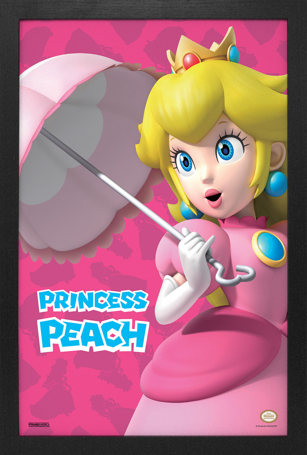Trinx Super Mario- Umbrella Peach 11x17 Gel-Coat Framed Print